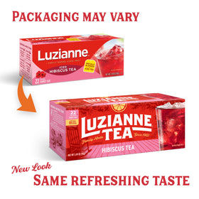 Luzianne iced tea brew setup showing hot brew, chill, and pour over ice.
