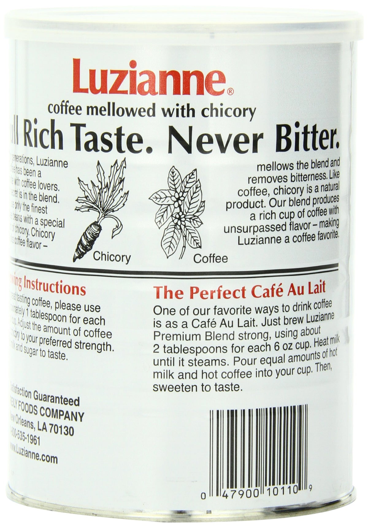 Chicory twist with scoop signals a rich, balanced brew from Luzianne