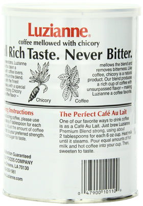 Chicory twist with scoop signals a rich, balanced brew from Luzianne