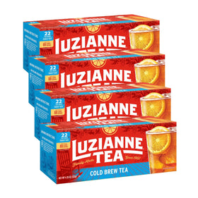 Luzianne unsweetened cold brew tea bags front box ready for quick iced tea
