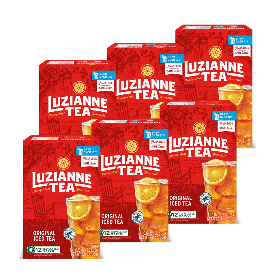 Luzianne unsweetened iced tea pod brew ready for home use.