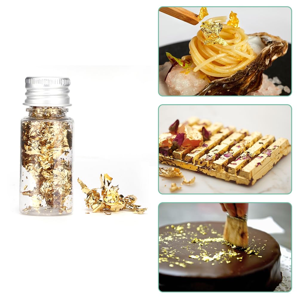Lwuey gold foil toppers elevate cake presentation.