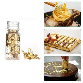 Lwuey gold foil toppers elevate cake presentation.