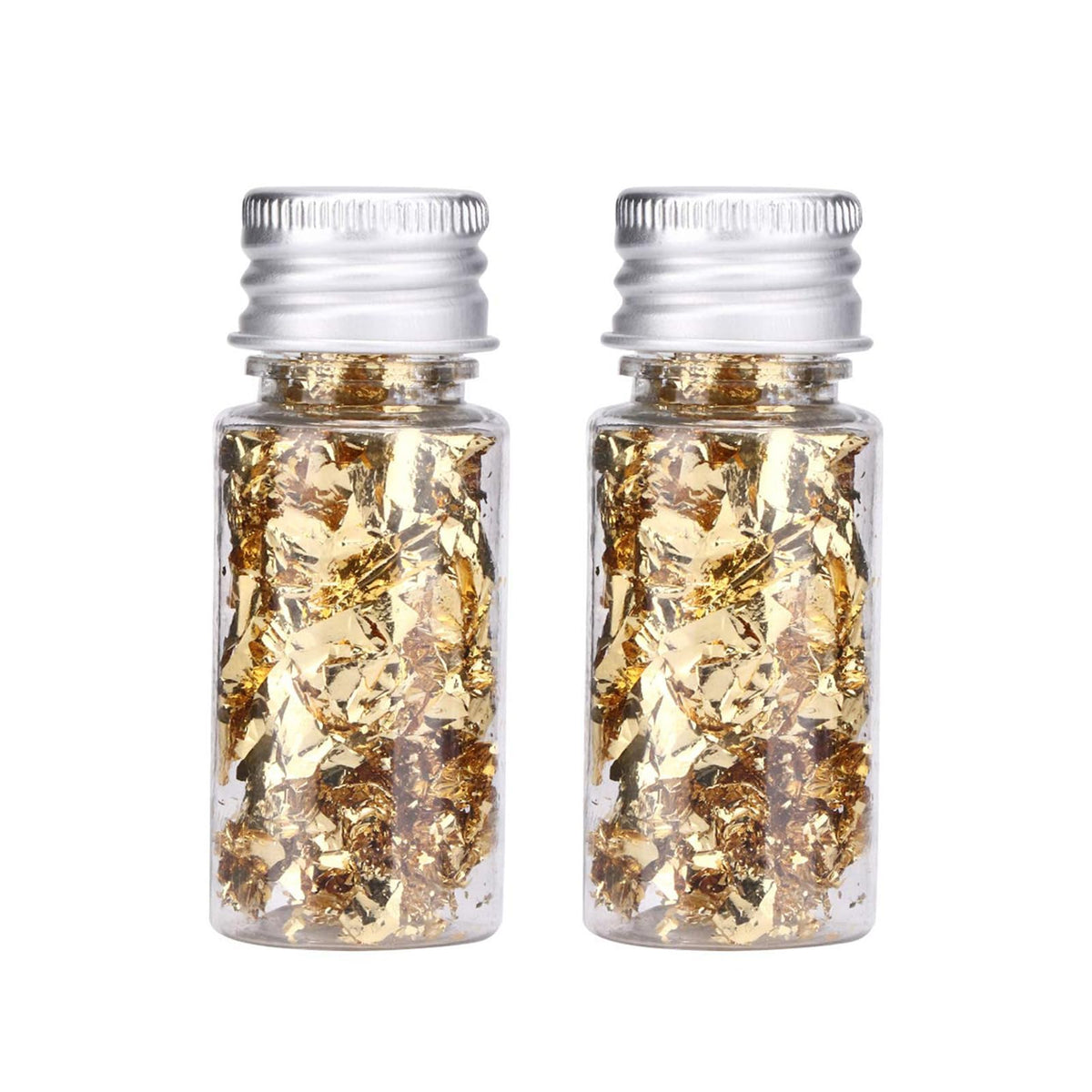 Lwuey gold leaf flakes on cake create a shimmering edible finish.