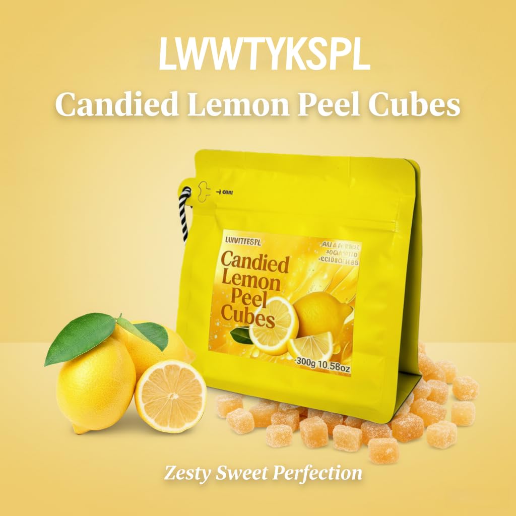 LWWTYKSPL candied lemon peel dice on a cookie enhancing flavor.