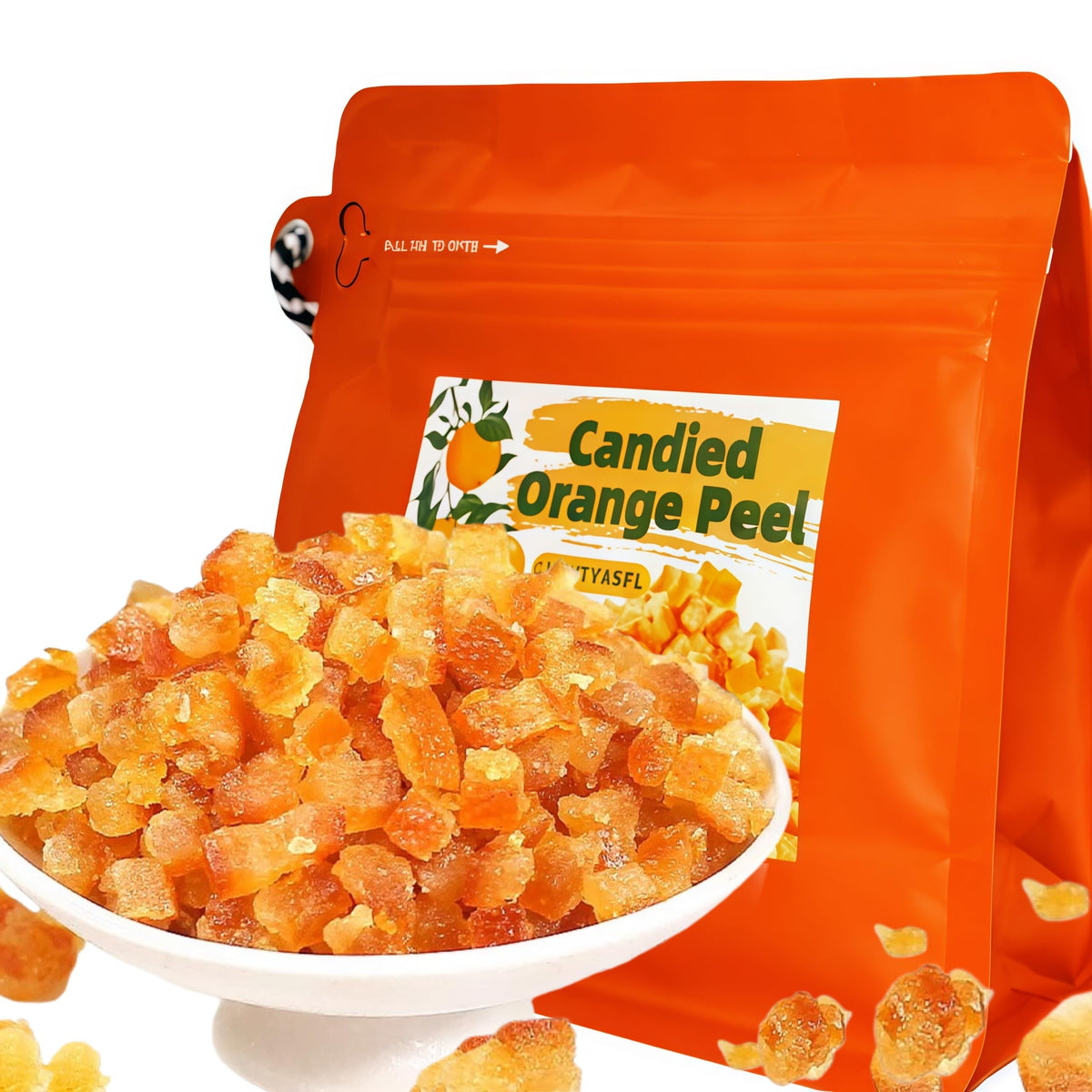 LWWTYKSPL Candied Orange Peel 17oz pack for baking and snacking
