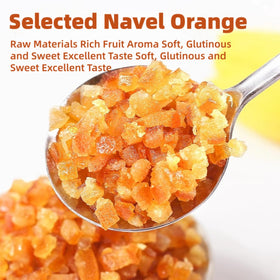 Crystallized orange peel slices add bright citrus flair to desserts