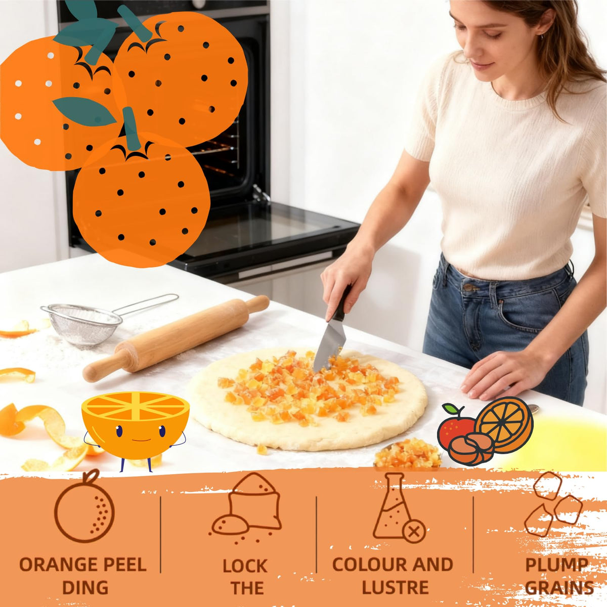 Gift-ready snack platter featuring candied orange peel