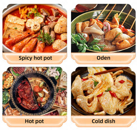 LWWTYKSPL Hot pot setup with dried soy strips.