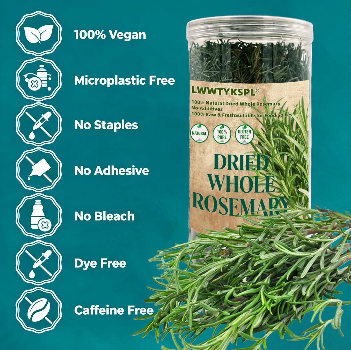 LWWTYKSPL rosemary infusion for soups, teas, and beverages.