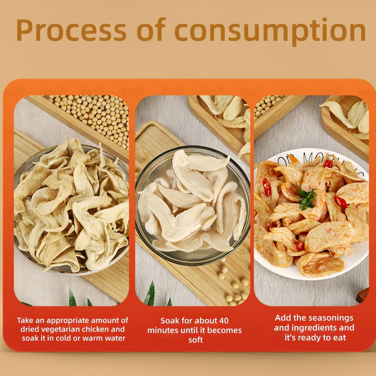 LWWTYKSPL Soy Strips absorb sauces and seasonings.
