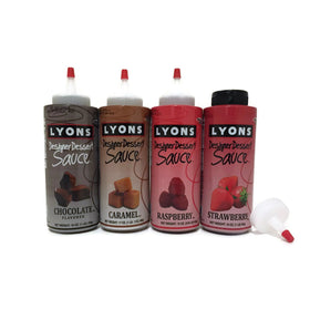 Lyons Designer Dessert Sauces chocolate pour elevates desserts with a glossy finish for drizzling