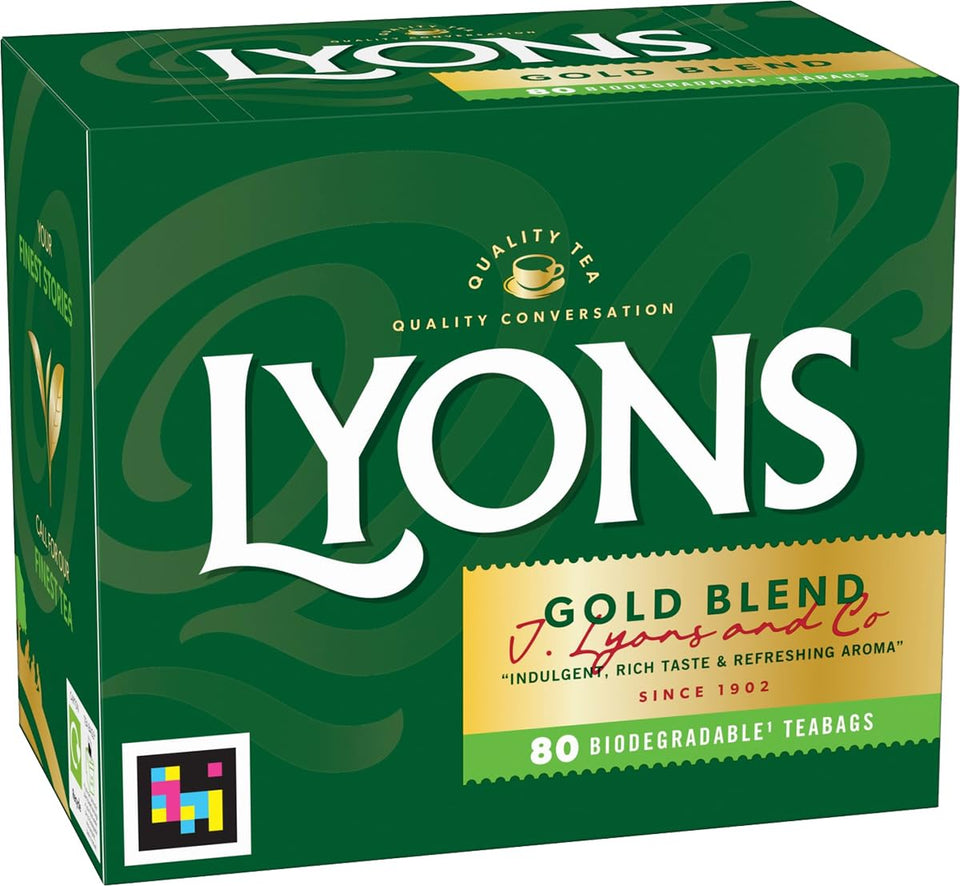 Lyons Gold 80 tea bags pack shot, ideal for a comforting daily cup