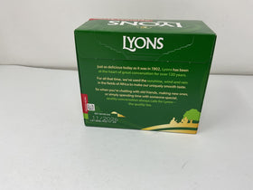 Lyons Original Blend tea bags with milk for a smooth, creamy cup.