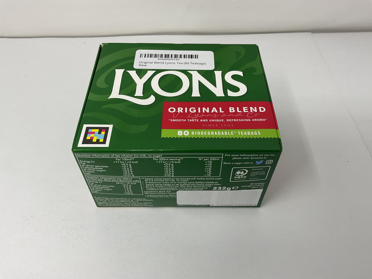 Lyons Original Blend Tea pyramid teabags ready to steep for a smooth brew.