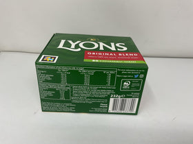 Lyons Original Irish Tea bags on a shelf, ready to brew a comforting cup.