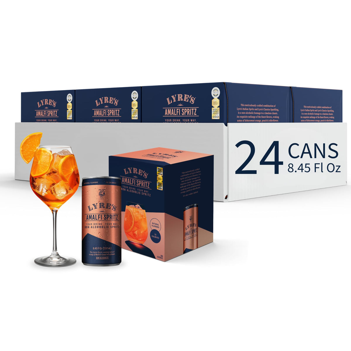 Lyre's Amalfi Spritz can front view, zero-proof and low calorie
