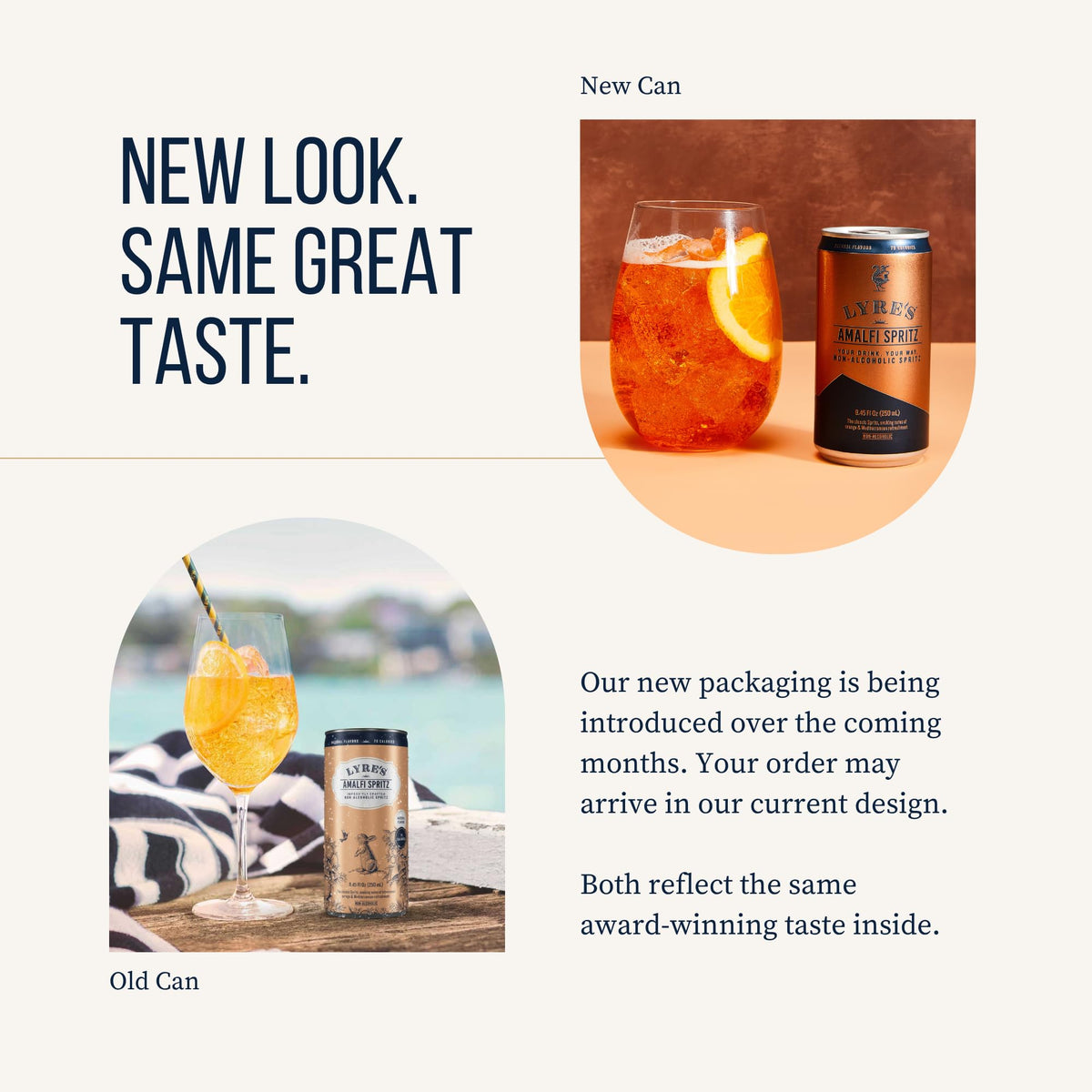 Lyre’s Amalfi Spritz ingredients label close-up, vegan and gluten-free profile.