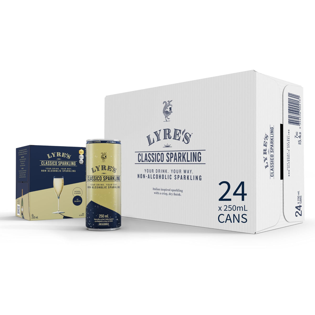 Lyre’s Classico can pour, crisp zero-alcohol celebration.