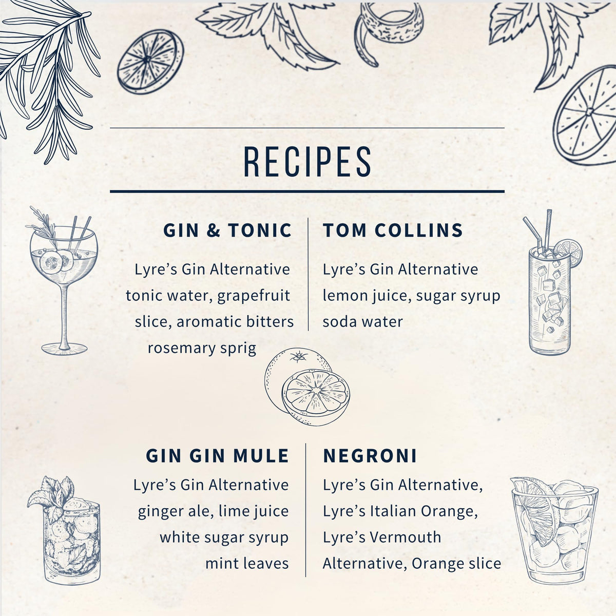 Lyre's Gin Alternative G&T serve shows versatile, zero proof cocktail option.