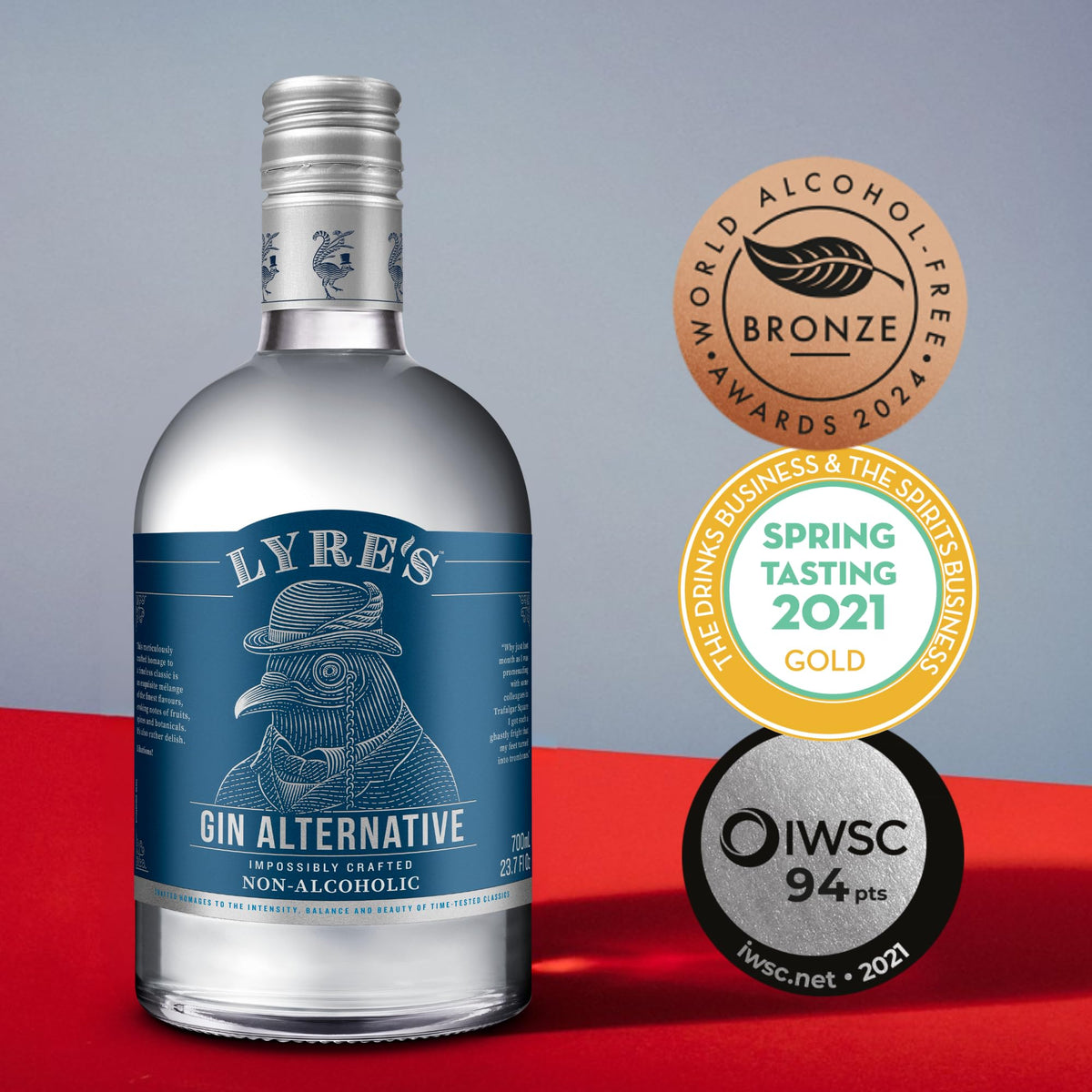 Lyre's Gin Alternative pour into glass highlights clean, crisp juniper-forward flavor.