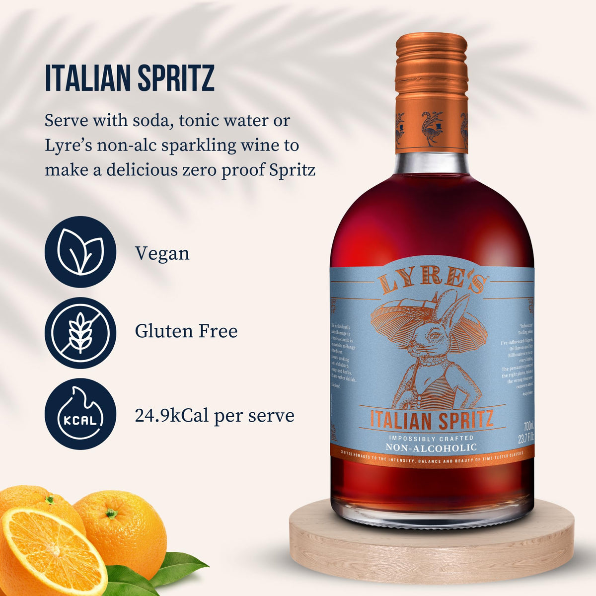 Lyre's Italian Spritz aroma of rhubarb and orange invites aperitif moments.