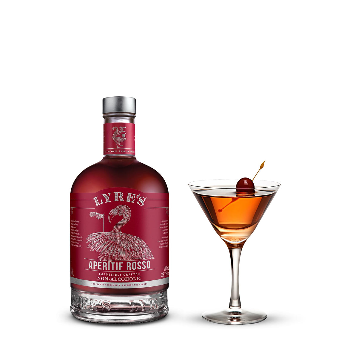 Lyre's Vermouth Alternative bottle with elegant label for sophisticated zero-proof sipping.