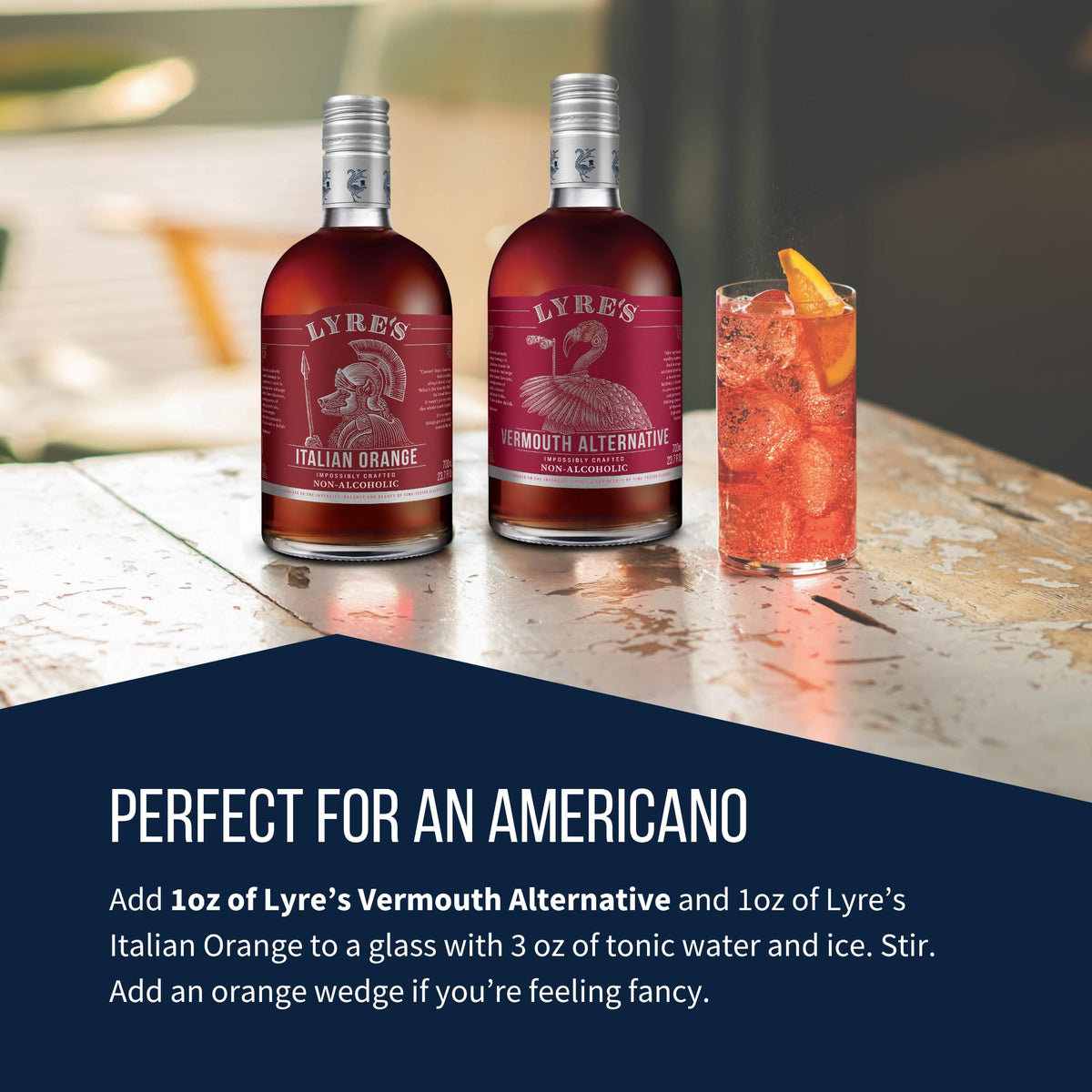 Lyre's Vermouth Alternative in a Negroni with bold color and aroma.