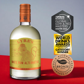 Lyre's White Cane Spirit being poured, ideal for alcohol-free cocktails.