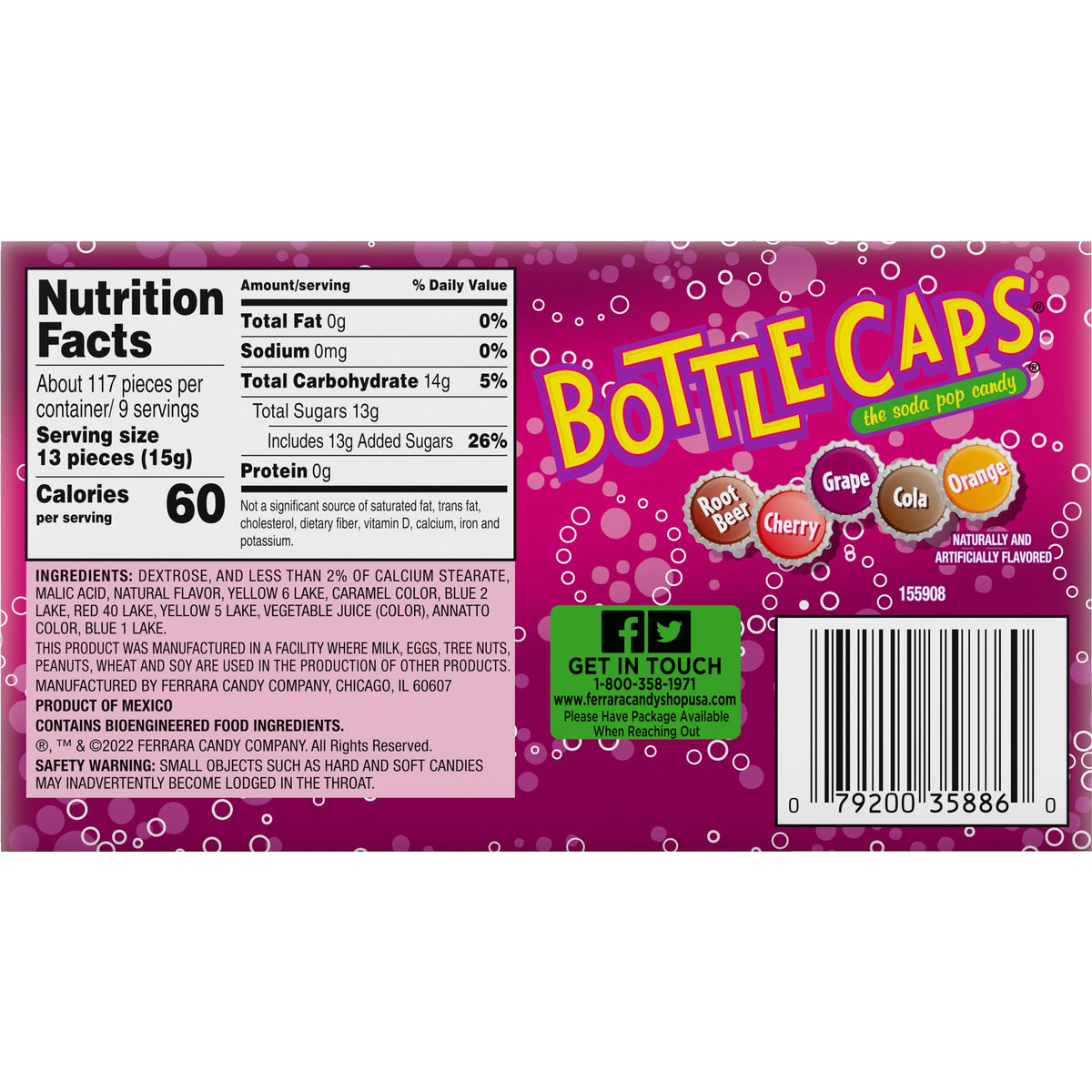 Lyza's Bottle Caps soda flavors deliver a crunchy bite for on-the-go snacking.