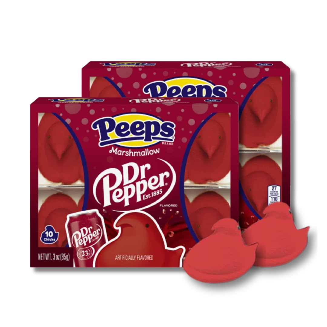 Lyza's Dr Pepper Peeps Chicks front-pack displays two boxes for Easter snacking.