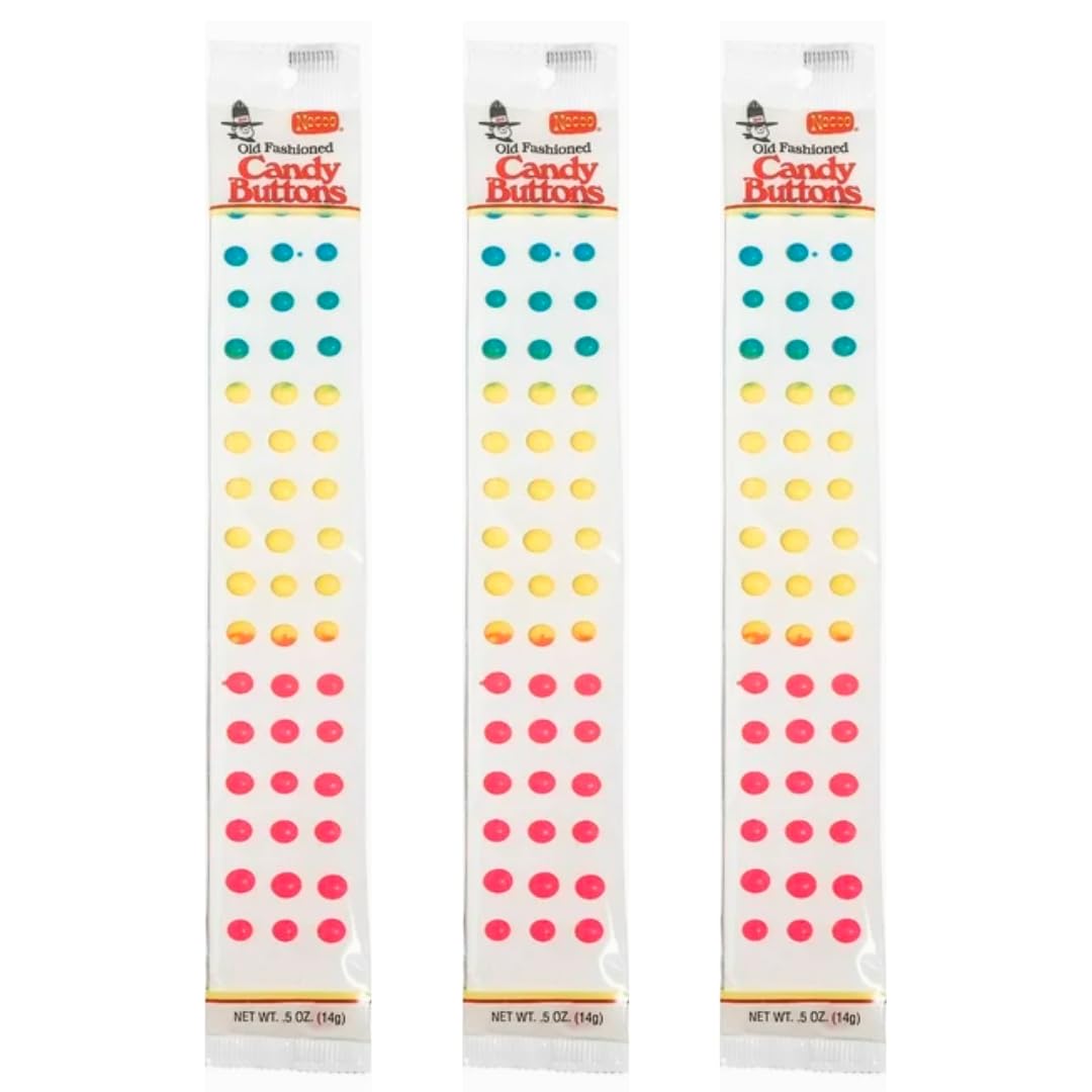 LYZA'S SWEETS & TREATS old-fashioned-buttons pack-3 on paper strips, nostalgic gathering staple