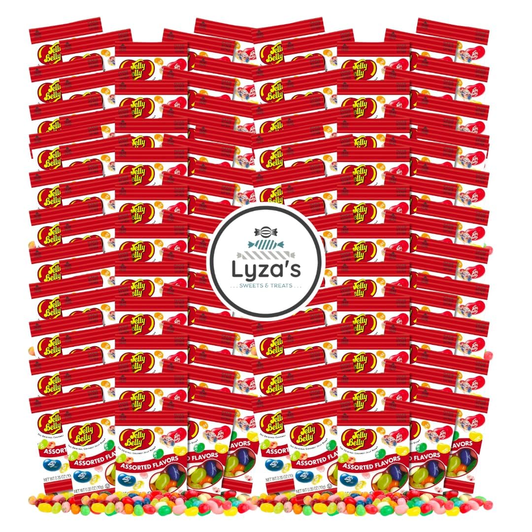 LYZA'S SWEETS & TREATS jelly beans mini packs front view, ideal for gifting and sharing.