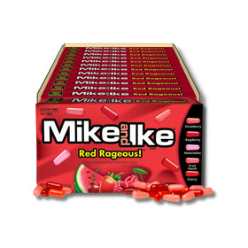 Mike and Ike Red Rageous theater box close-up highlighting bold flavors for movie nights