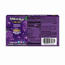 Mike & Ike Jolly Joes purple grape flavor in travel-friendly theater boxes