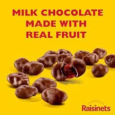 LYZA'S Milk Chocolate Covered Raisins ideal for movie night snack.
