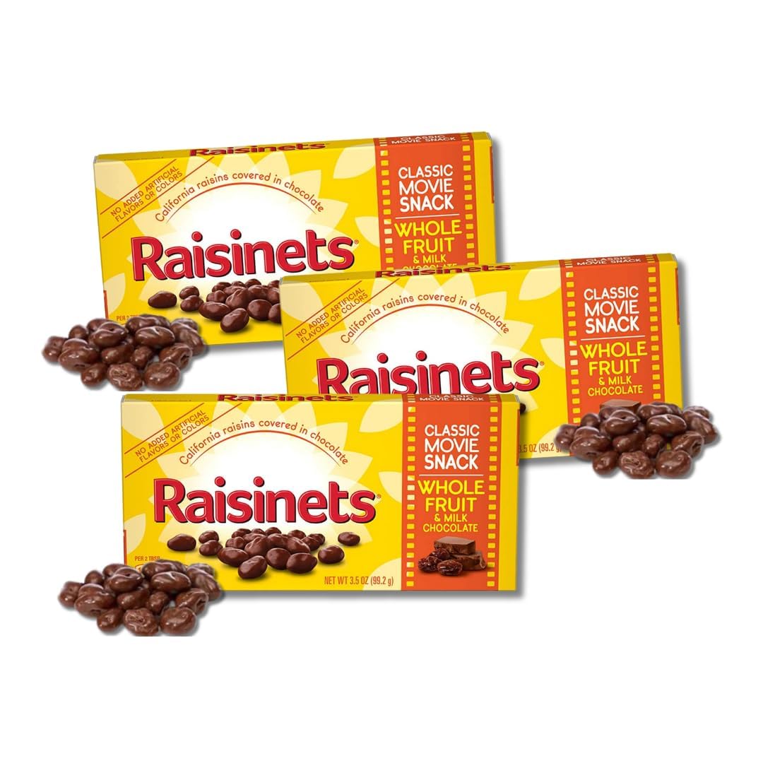 LYZA'S Milk Chocolate Covered Raisins theater boxes ready for sharing.