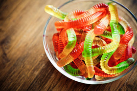 LYZA'S gummy worms ideal for movie nights and candy buffets, easy to share with friends