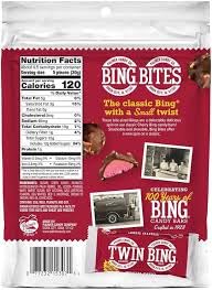 Lyza's Palmer Twin Bing Bites open-pack inside-view, showcasing resealable convenience.