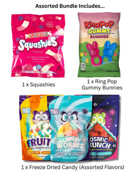 Lyza's Sweets & Treats Push Pop and Ring Pop selection closeup, ideal for spring celebrations.