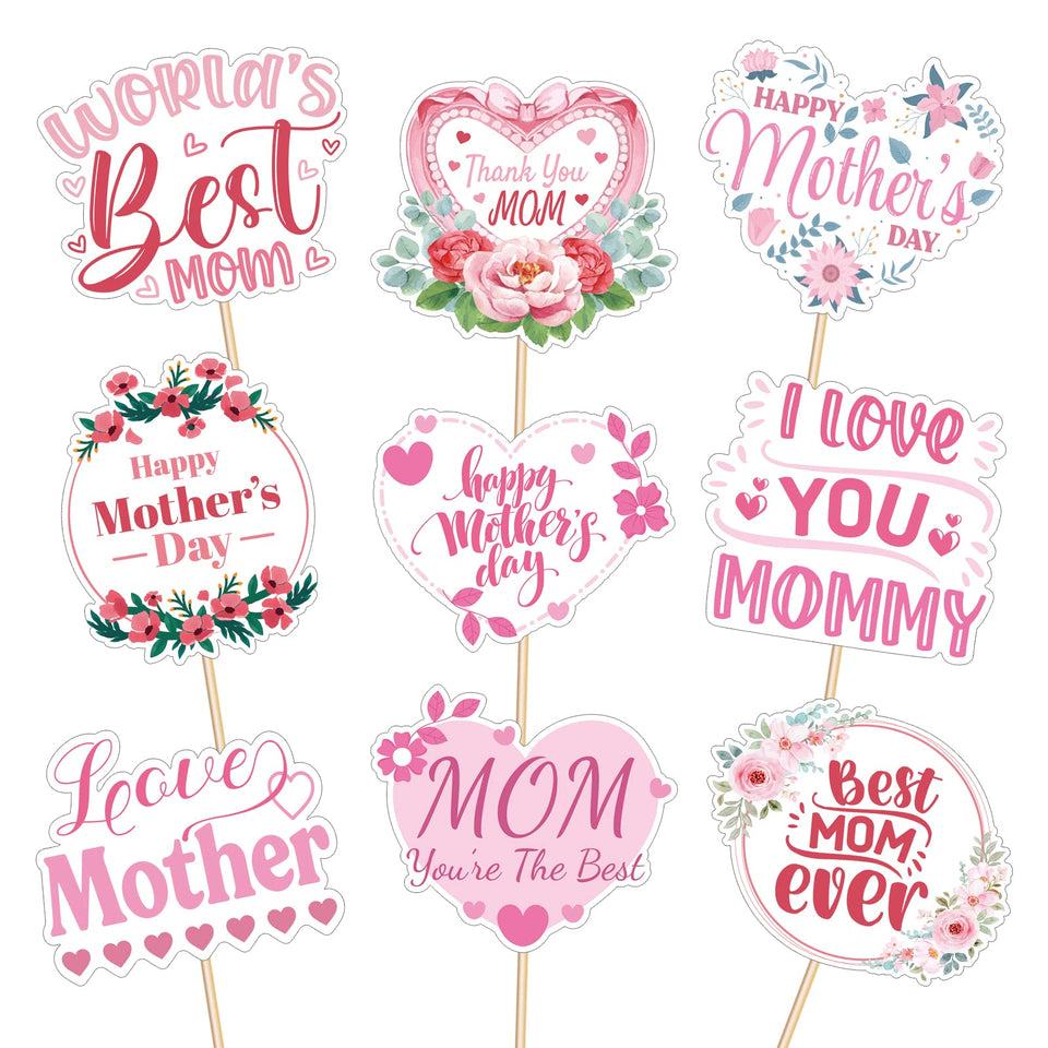 M1NTP1US Happy Mother's Day cupcake topper design 1 for elegant dessert decoration