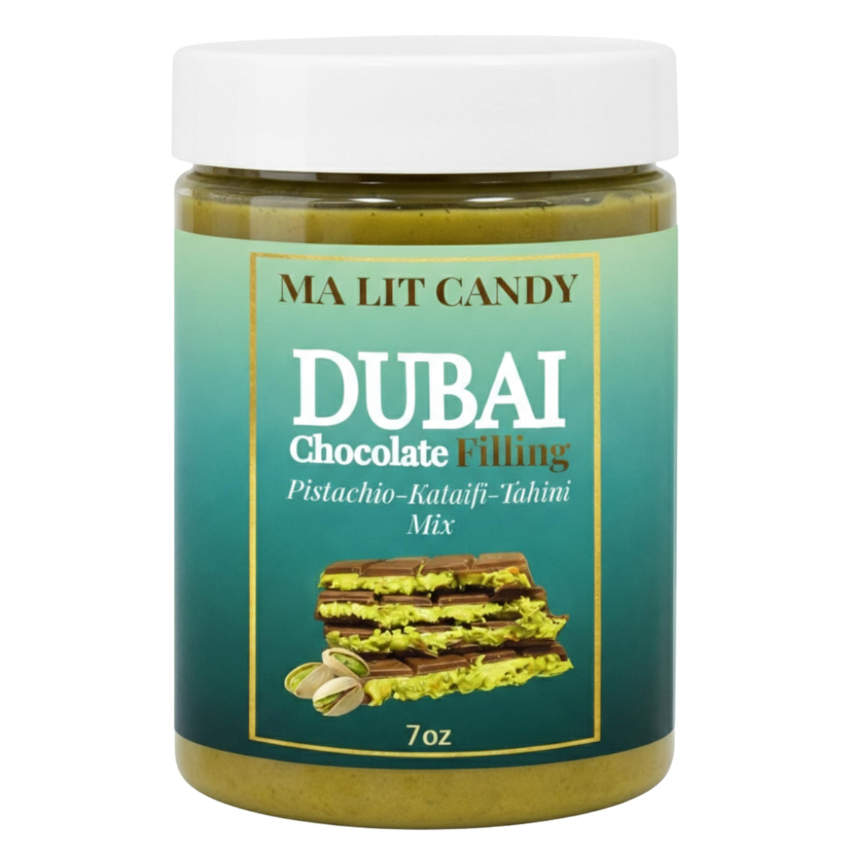 Ma Lit Candy Dubai Pistachio Kataifi Cream Jar with creamy texture and crunchy kataifi for rich spreads.