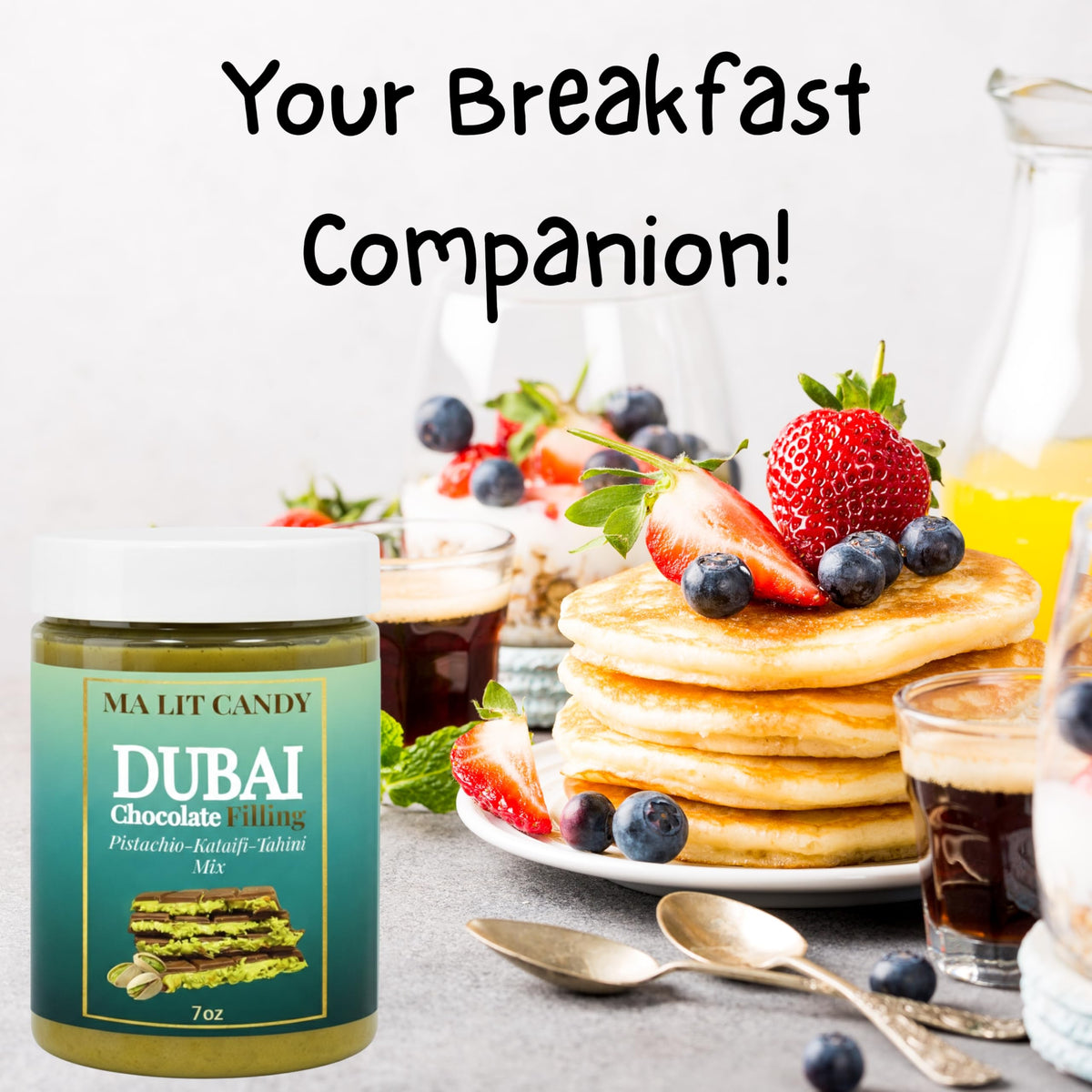 Smooth Tahini Base Spread offering creamy richness for breakfast toast by Ma Lit Candy.