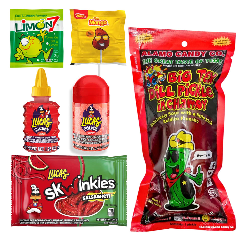 Ma Lit Candy TikTok Chamoy Pickle Kit packaging shows bold flavors for sharing.