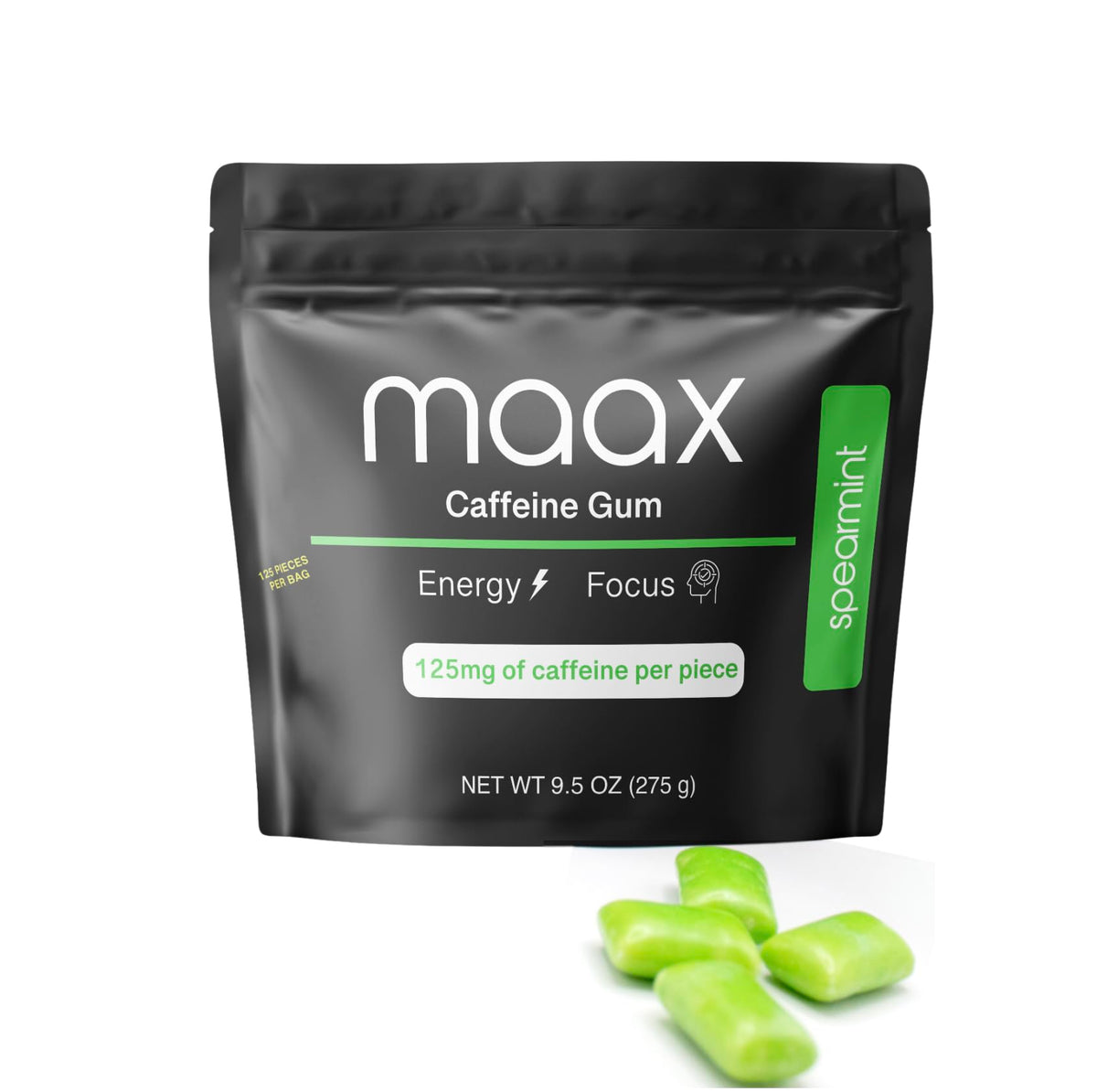Maax Caffeine Gum pre-workout moment demonstrates quick energy before training