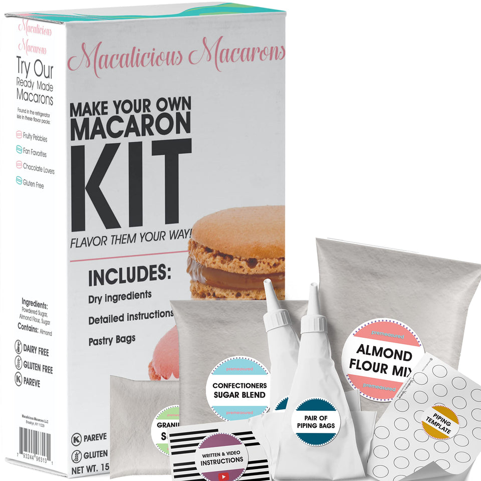 Macalicious Macaron Baking Kit box front view for beginner-friendly baking