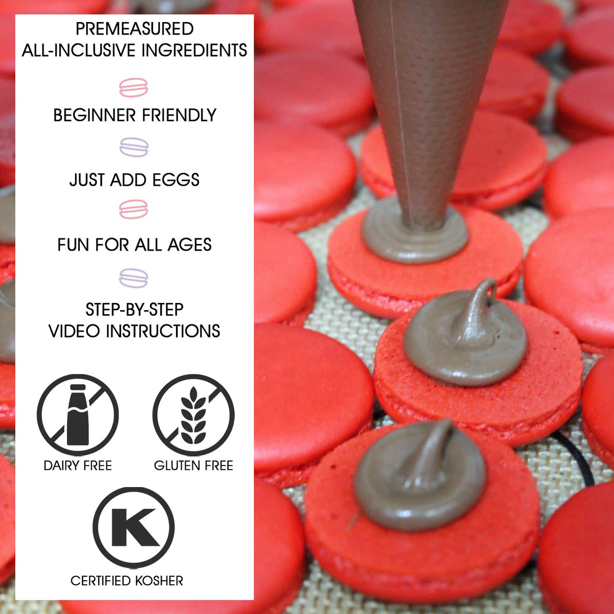 Macalicious piping bags with round tip for precise macaron circles