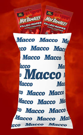 Macco Hot Tamales Candy Ropes party table setup, vibrant colors for celebrations.