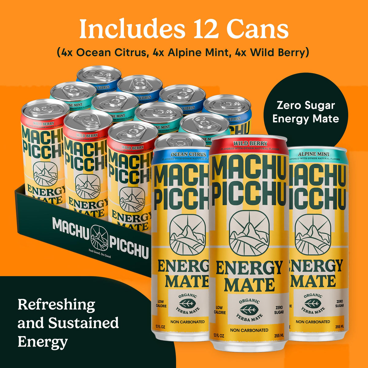 MACHU PICCHU Energy bottle being poured for a smooth, non-carbonated lift