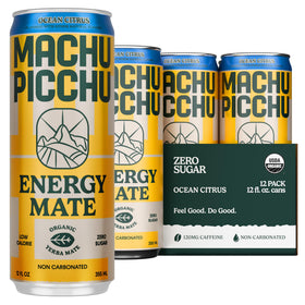 MACHU PICCHU Energy Mate can front with zero sugar for steady energy.